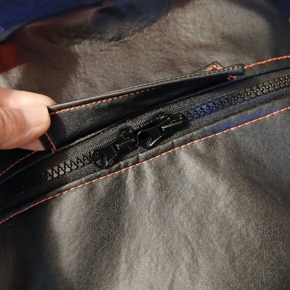 New Repurposed Anonymous Hoodie Backpack Black Bright Pink studded Oversized Bag - Picture 11 of 13